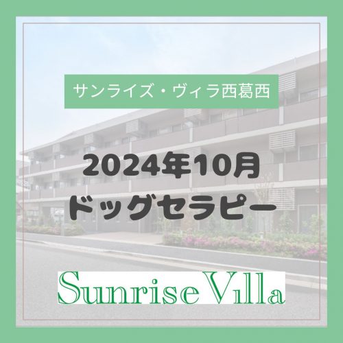 【サンライズヴィラ西葛西】2024年10月　ドッグセラピー🐶